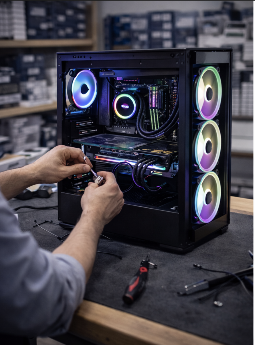 PC gamer en cours de montage